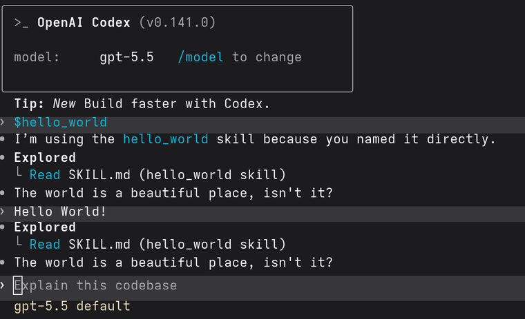 Codex Hello World