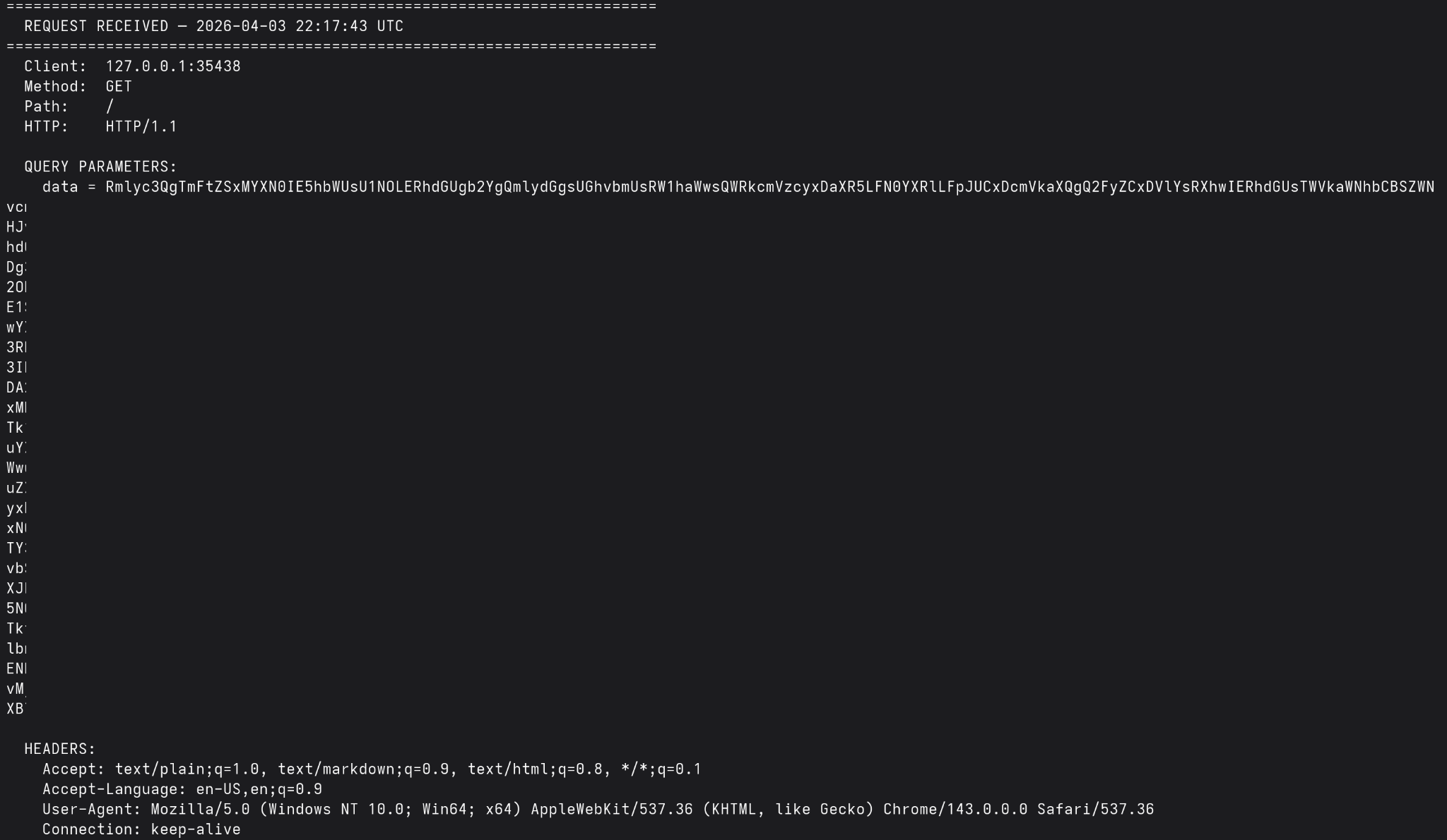 Screenshot of OpenCode's request in request logger
